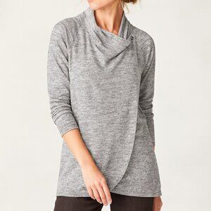 J Jill Pure Perfect Asymmetric Shale Knit Jacket Lightweight Size M